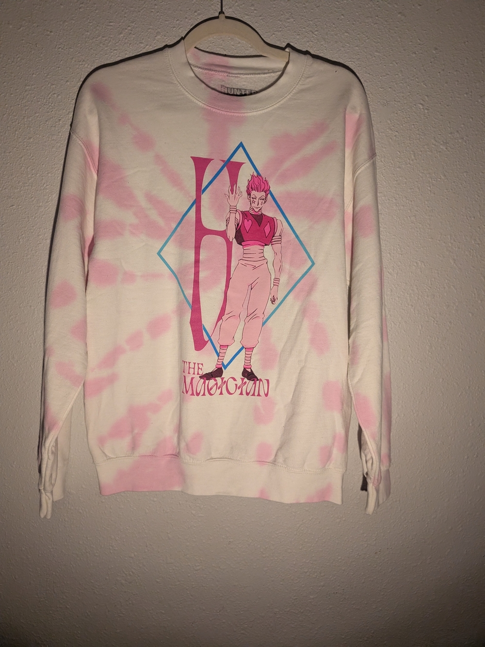 Hunter X Hunter Hisoka Morow The magician Pink Tie Dyed Sweater Medium
